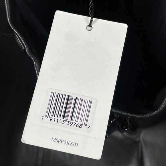 NEW Jason Wu Pants Womens Medium black faux leather skinny designer moto - Picture 6 of 10